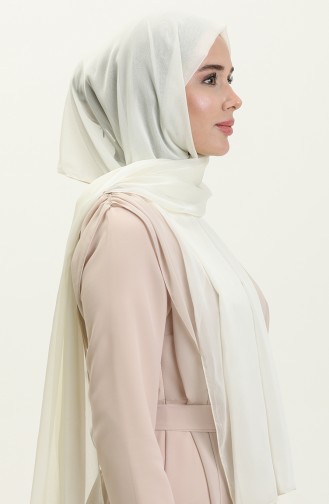 Aymina Shiny Chiffon Shawl 7586-03 Cream 7586-03