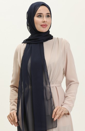 Aymina Shiny Chiffon Shawl 7586-08 Navy Blue 7586-08