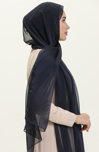 Aymina Shiny Chiffon Shawl 7586-08 Navy Blue 7586-08