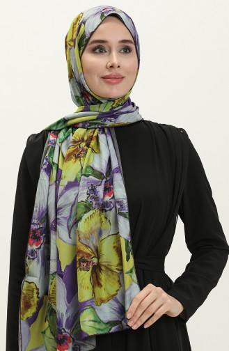 Aymina Seiden-Chiffon-Schal 8012-02 Lila-Gelb 8012-02