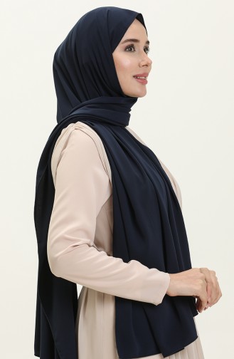 Aymina Silk Cotton Shawl 8612-01 Navy Blue 8612-01