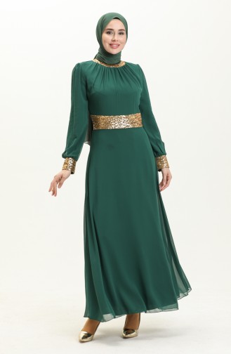 Besticktes Chiffon-Abendkleid 2398-27 Grün 2398-27