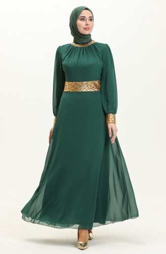 Besticktes Chiffon-Abendkleid 2398-27 Grün 2398-27