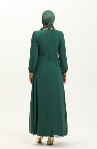 Besticktes Chiffon-Abendkleid 2398-27 Grün 2398-27