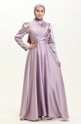 Satin Perlen Abendkleid 5650-01 Flieder 5650-01