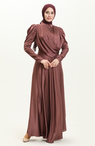 Dark Dusty Rose İslamitische Avondjurk 6059-03