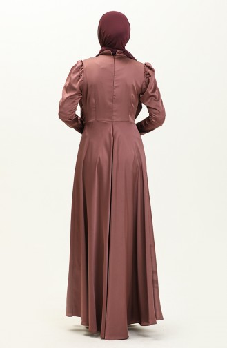 Dark Dusty Rose İslamitische Avondjurk 6059-03