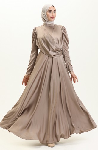 فستان سهرة ساتان بتصميم رايات 6059-04 فيزون 6059-04