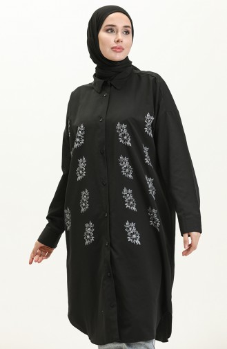Embroidered Shirt Tunic 0125-01 Black 0125-01