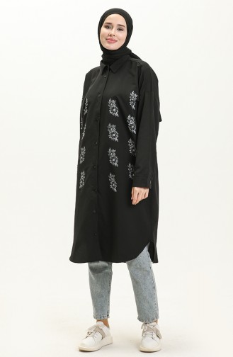 Embroidered Shirt Tunic 0125-01 Black 0125-01
