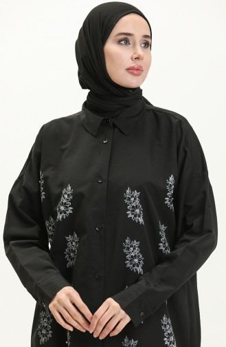 Embroidered Shirt Tunic 0125-01 Black 0125-01