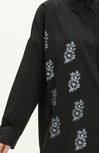 Embroidered Shirt Tunic 0125-01 Black 0125-01