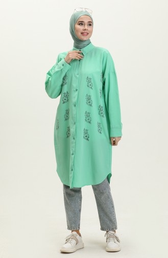Embroidered Shirt Tunic 0125-05 Green 0125-05
