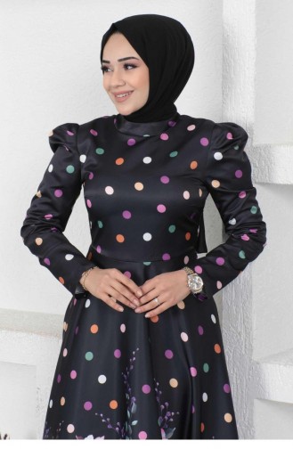 Black Hijab Evening Dress 14437