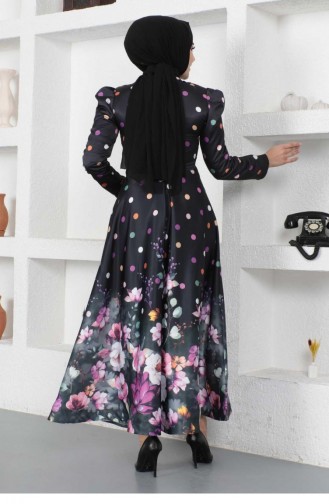 Black Hijab Evening Dress 14437