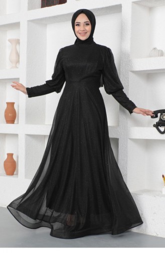 Schwarz Hijab-Abendkleider 14450