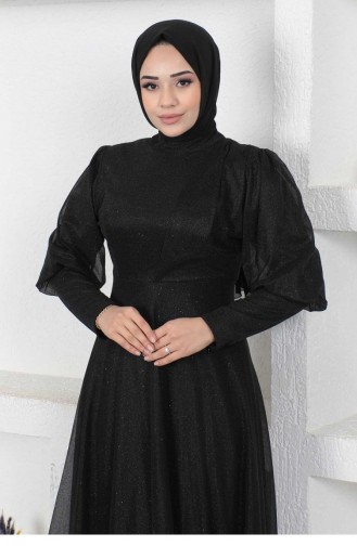 Schwarz Hijab-Abendkleider 14450