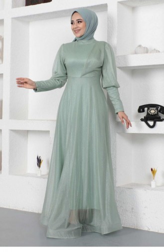 Mint green İslamitische Avondjurk 14452