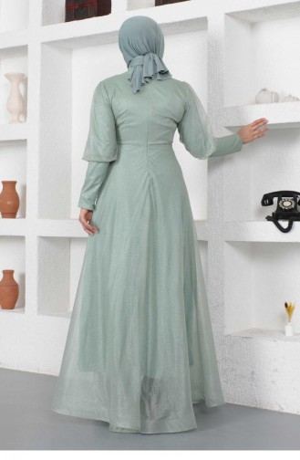 Mint green İslamitische Avondjurk 14452