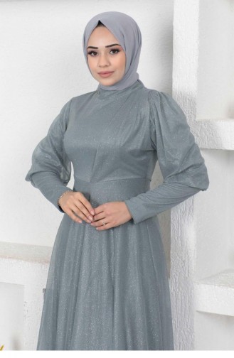 Grau Hijab-Abendkleider 14456