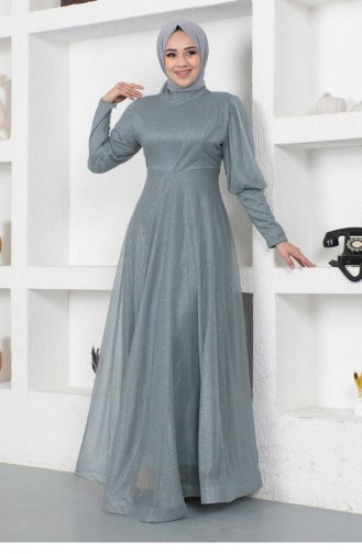 Grau Hijab-Abendkleider 14456