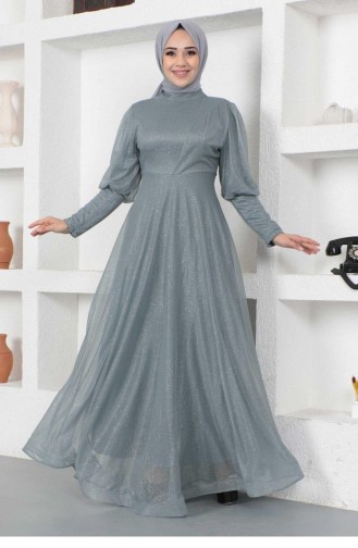 Grau Hijab-Abendkleider 14456