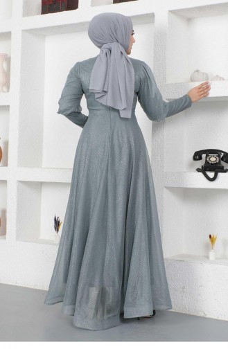 Grau Hijab-Abendkleider 14456
