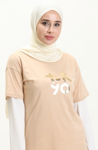 T-shirt Imprimé 2000-02 Beige 2000-02