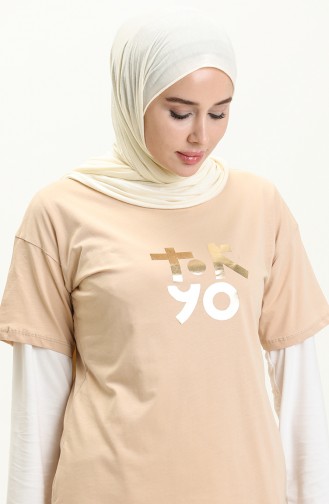 T-shirt Imprimé 2000-02 Beige 2000-02