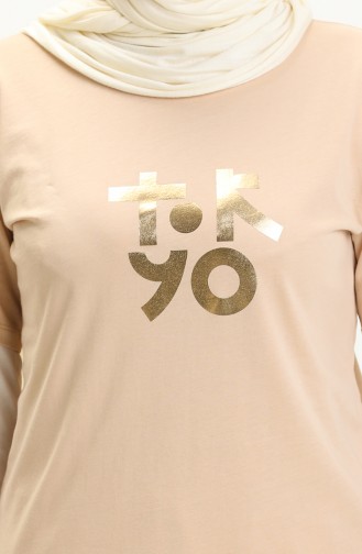 T-shirt Imprimé 2000-02 Beige 2000-02