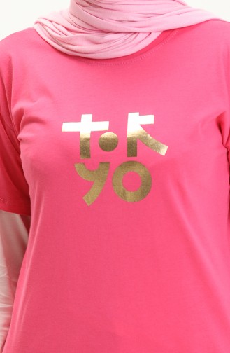 Baskılı Tshirt 2000-04 Fuşya