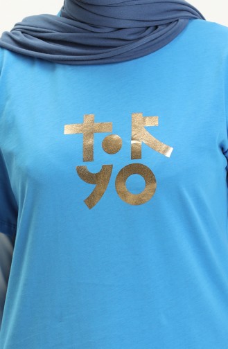 Baskılı Tshirt 2000-07 Mavi