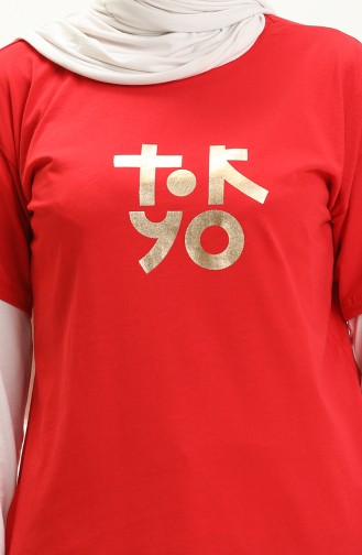Bedrucktes Tshirt 2000-08 Rot 2000-08