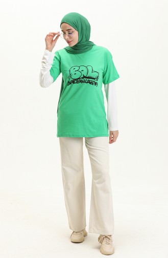 Baskılı Tshirt 2001-01 Yeşil