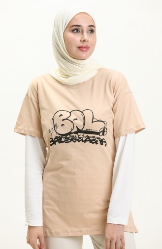 Printed T-shirt 2001-02 Beige 2001-02