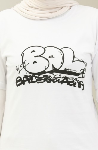 T-shirt Imprimé 2001-04 Blanc 2001-04