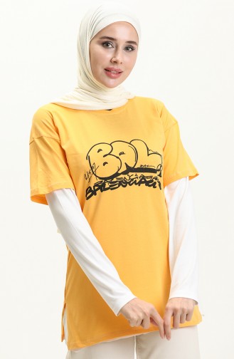 Baskılı Tshirt 2001-05 Sarı