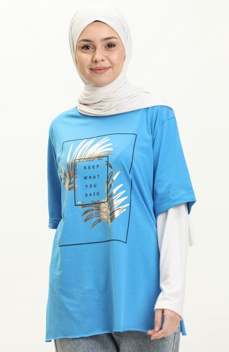 Bedrucktes Tshirt 2002-01 Blau 2002-01