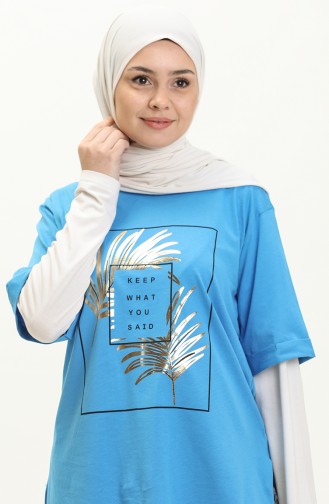 Bedrucktes Tshirt 2002-01 Blau 2002-01