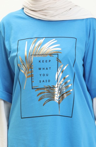 Bedrucktes Tshirt 2002-01 Blau 2002-01