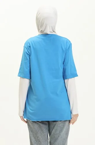 T-shirt Imprimé 2002-01 Bleu 2002-01
