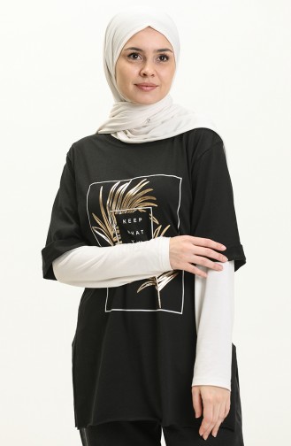 Baskılı Tshirt 2002-06 Siyah