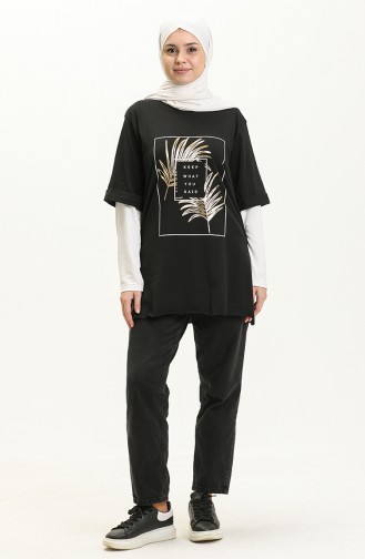 Baskılı Tshirt 2002-06 Siyah