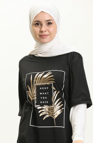 Baskılı Tshirt 2002-06 Siyah