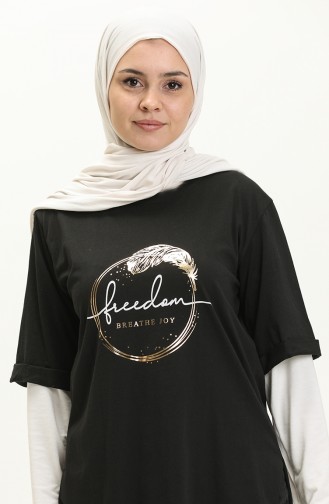 Baskılı Tshirt 2004-03 Siyah