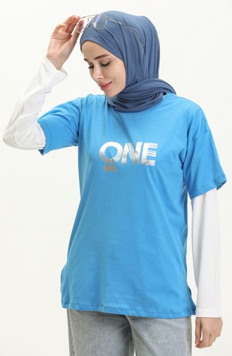 Bedrucktes Tshirt 2006-01 Blau 2006-01