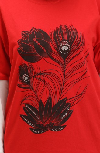 Printed T-shirt 2007-04 Red 2007-04