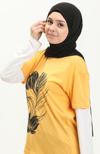 Printed T-shirt 2007-05 Yellow 2007-05
