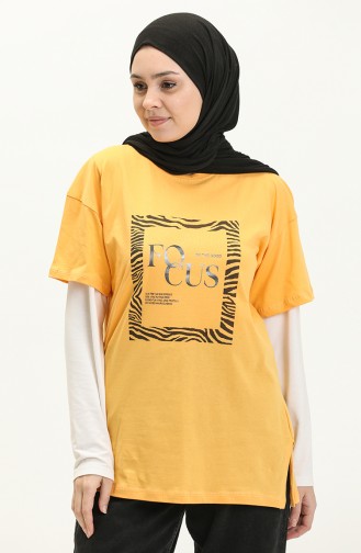 Baskılı Tshirt 2008-02 Sarı