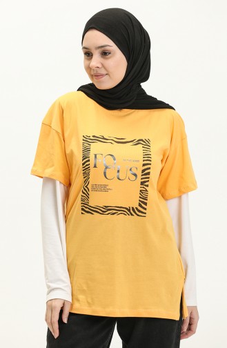 Printed T-shirt 2008-02 Yellow 2008-02